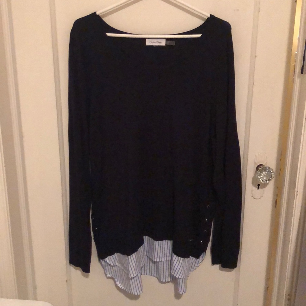 Calvin Klein layered sweater with shirt